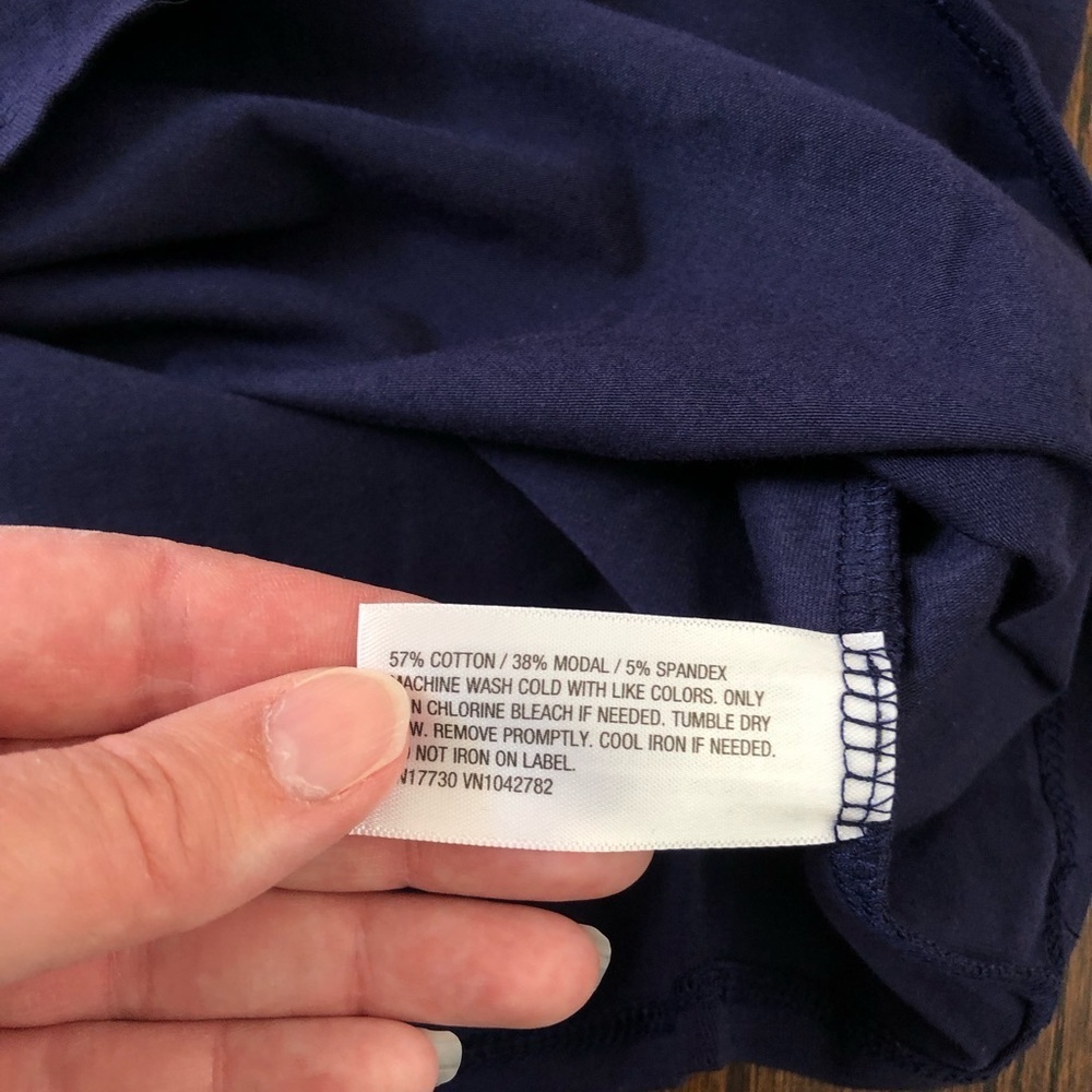 NWT Isabel Maternity Women’s XL Navy Blue Boatneck 3/4 Sleeved Soft Blouse/Tee - Picture 7 of 8